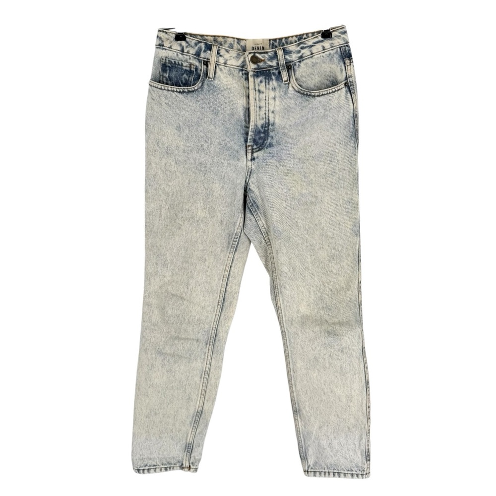 Sezane Jeans Womens Size 27 Acid Wash Cotton Denim Button Fly 26.5in Inseam - Picture 2 of 12